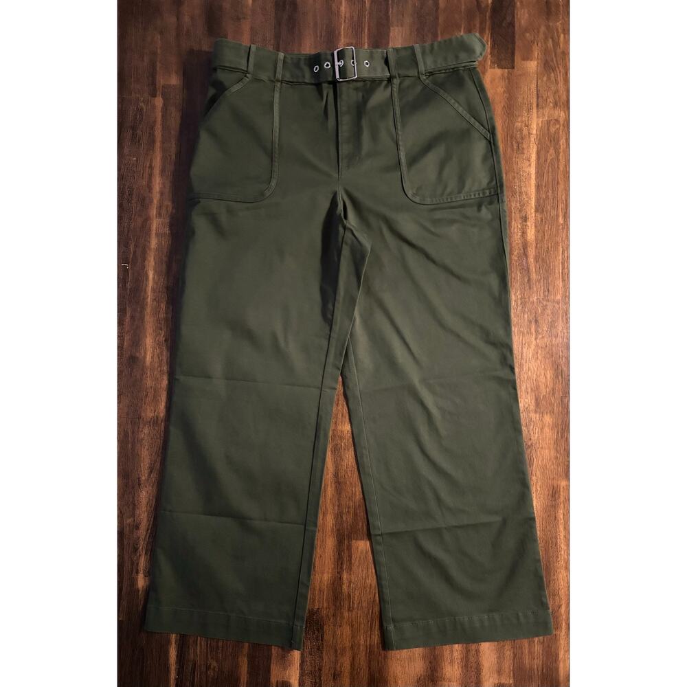 Ann Taylor Loft Size 14  38 x 29 Pants Belted Cotton Twill Stretch High Rise